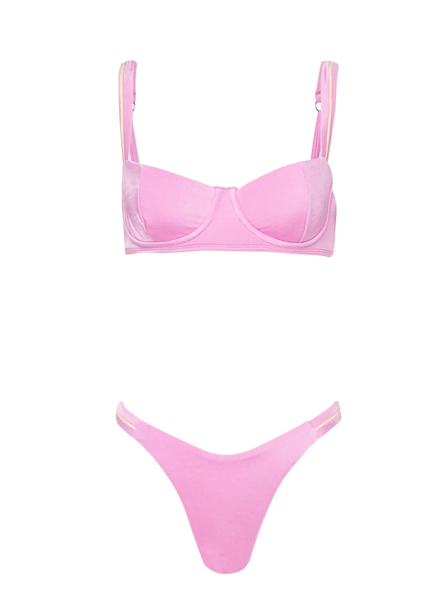 Maaji Fondant Pink Resplendor Regular Rise Thin Side Bikini Bottom Maaji