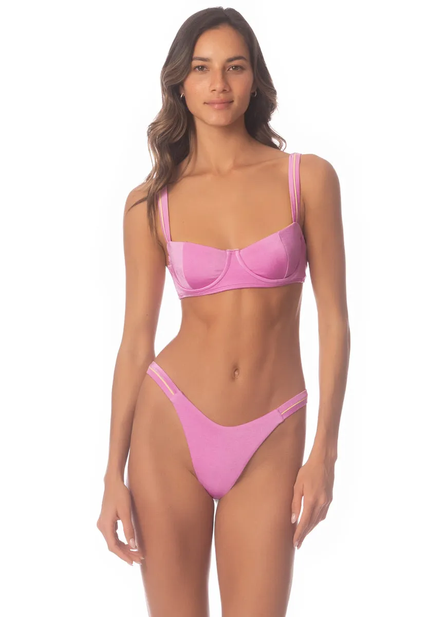 Maaji Fondant Pink Resplendor Regular Rise Thin Side Bikini Bottom Maaji