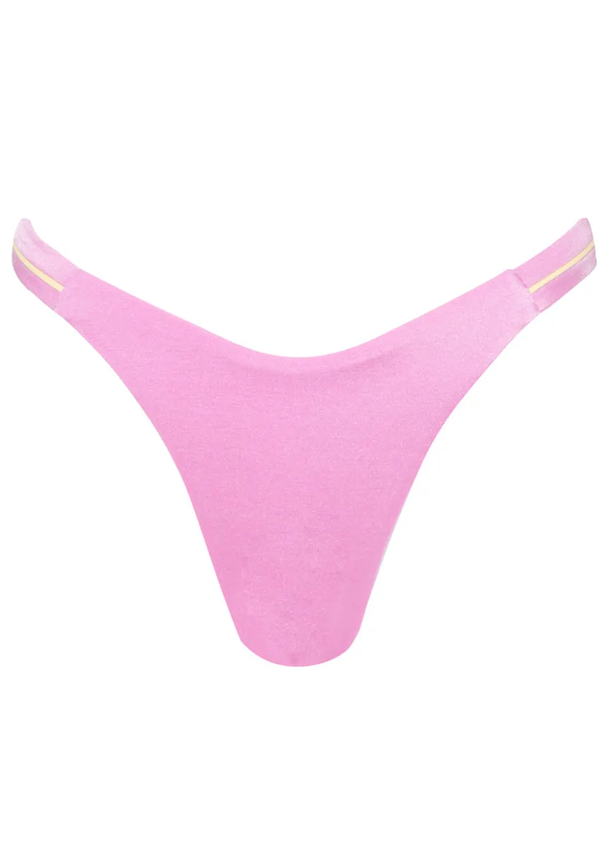 Maaji Fondant Pink Resplendor Regular Rise Thin Side Bikini Bottom Maaji