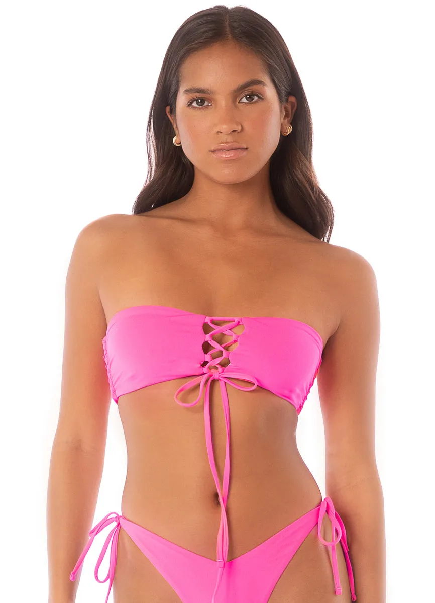 Maaji Fucshia Brilliant Strapless Bandeau Bikini Top Maaji