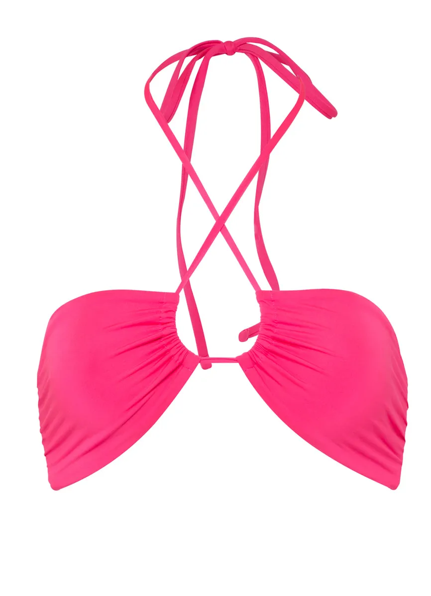 Maaji Fucshia Brilliant Strapless Bandeau Bikini Top Maaji