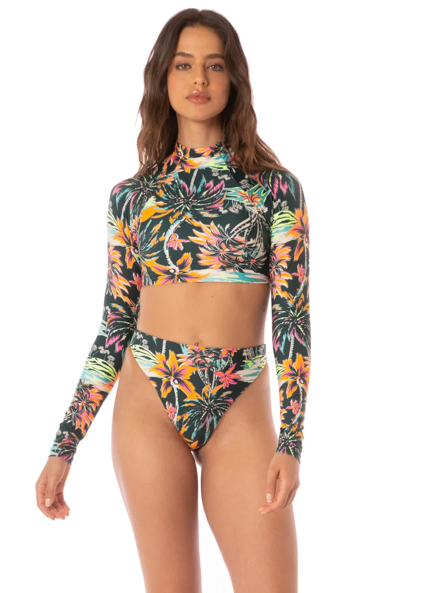 Maaji Funky Fiesta Delphi High Rise Thin Side Bikini Bottom Maaji