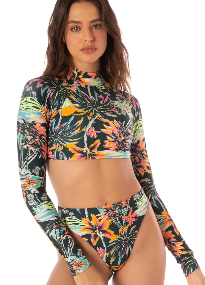 Maaji Funky Fiesta Delphi High Rise Thin Side Bikini Bottom Maaji
