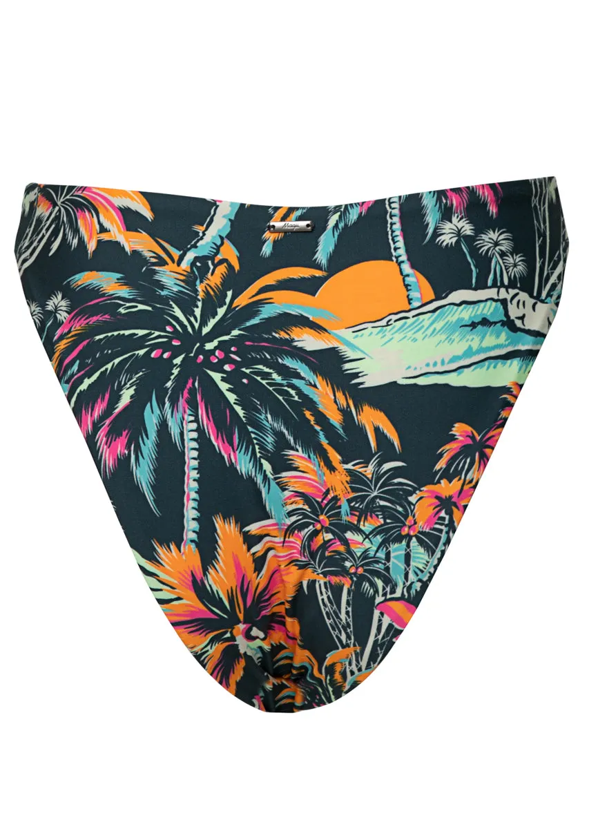 Maaji Funky Fiesta Delphi High Rise Thin Side Bikini Bottom Maaji