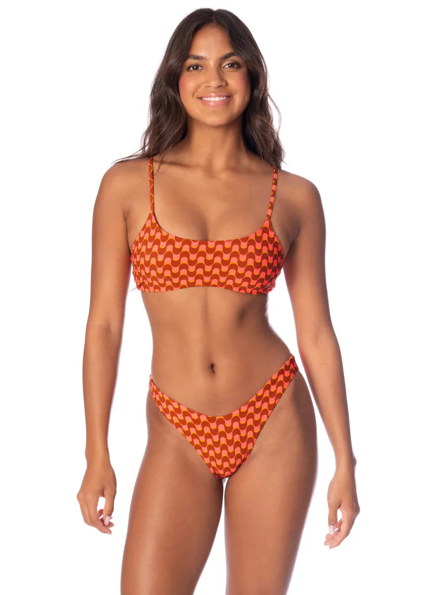 Maaji Geo Waves Splendour Regular Rise Thin Side Bikini Bottom Maaji