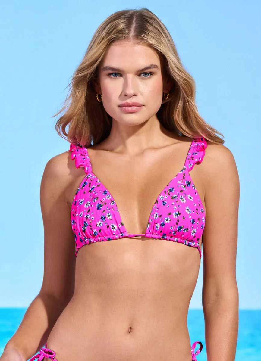 Maaji Happyflower Crush Ruffle Triangle Bikini Top Maaji