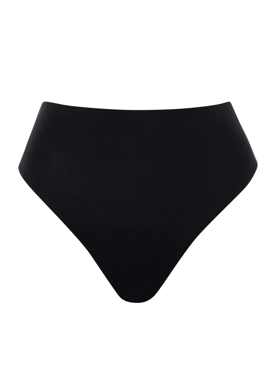 Maaji Ink Black Sully High Rise/High Leg Bikini Bottom Maaji