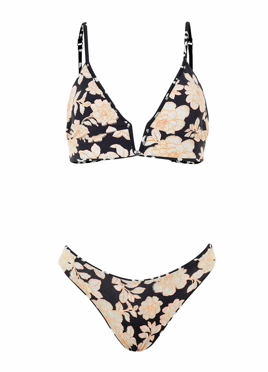 Maaji Ink Cheeta Parade Long Line Triangle Bikini Top Maaji