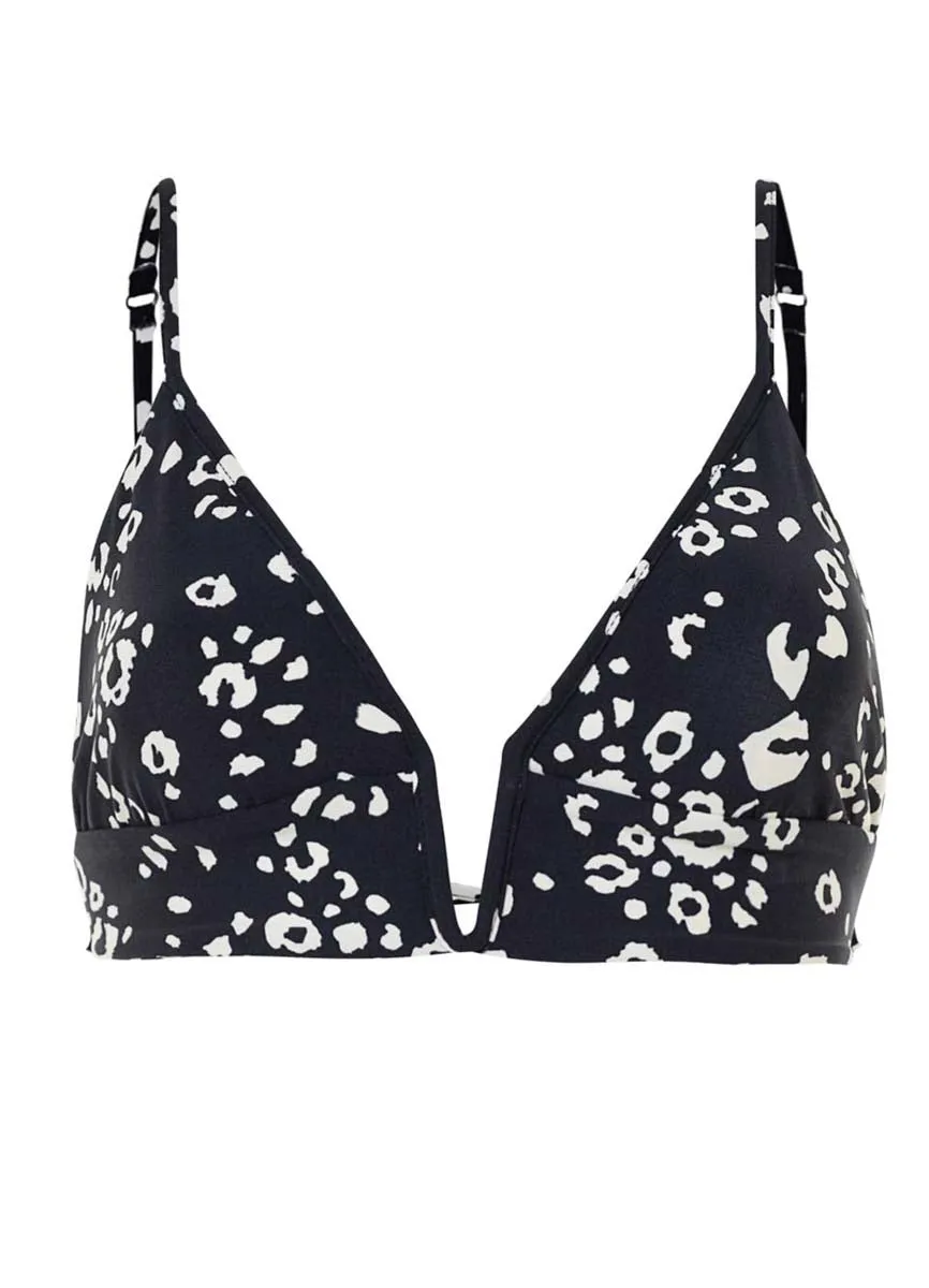 Maaji Ink Cheeta Parade Long Line Triangle Bikini Top Maaji