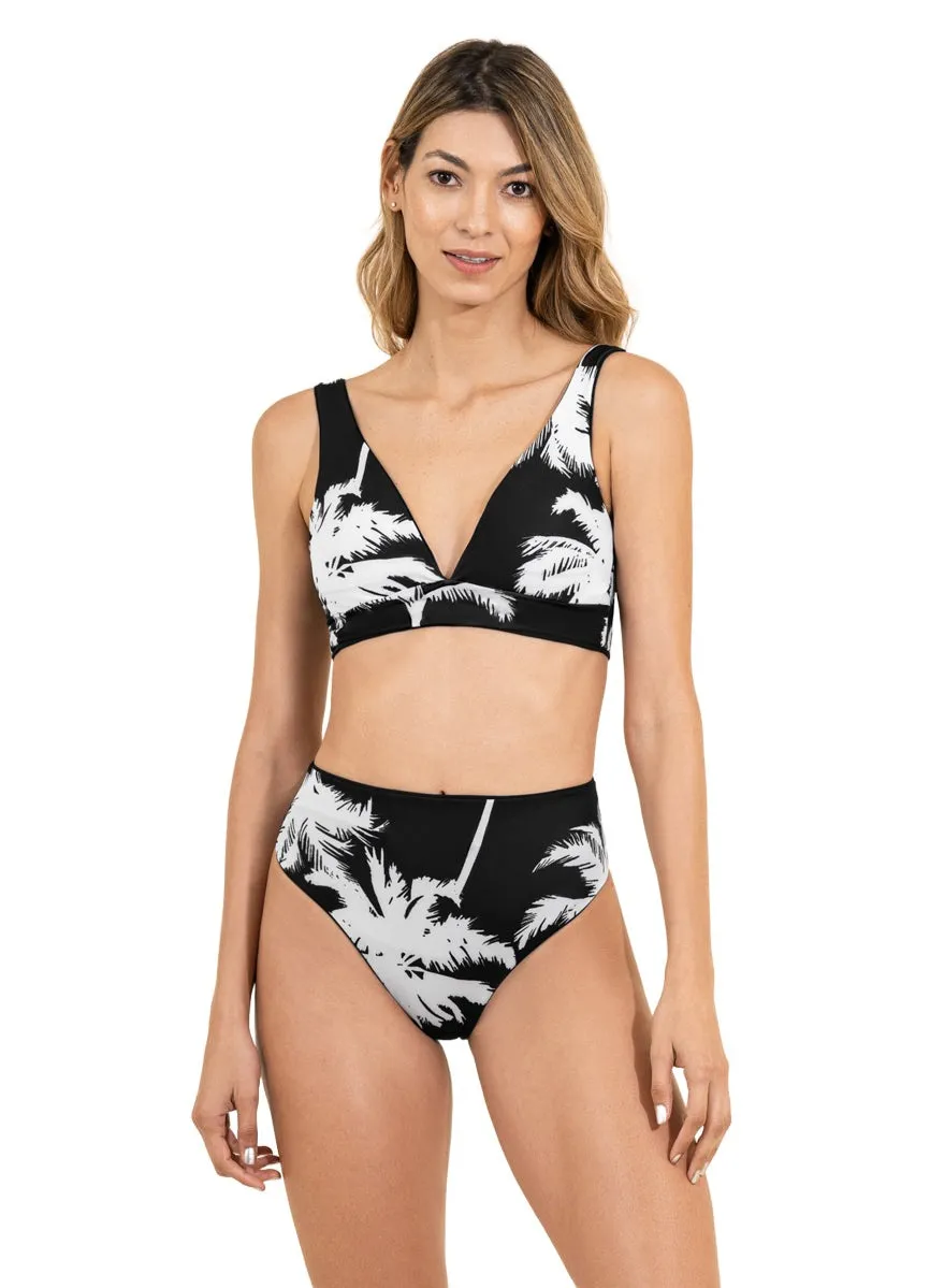 Maaji Jade Black Allure Long Line Triangle Bikini Top Maaji