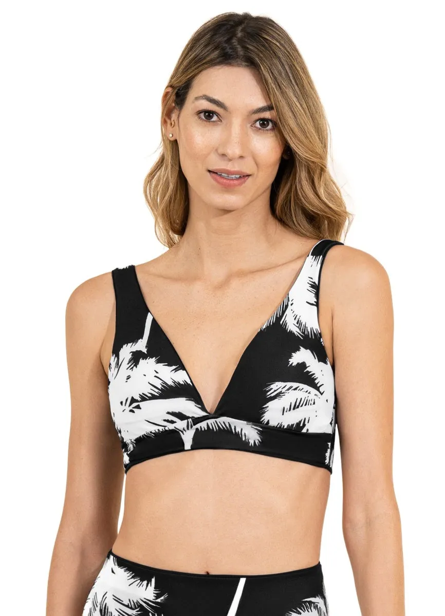 Maaji Jade Black Allure Long Line Triangle Bikini Top Maaji