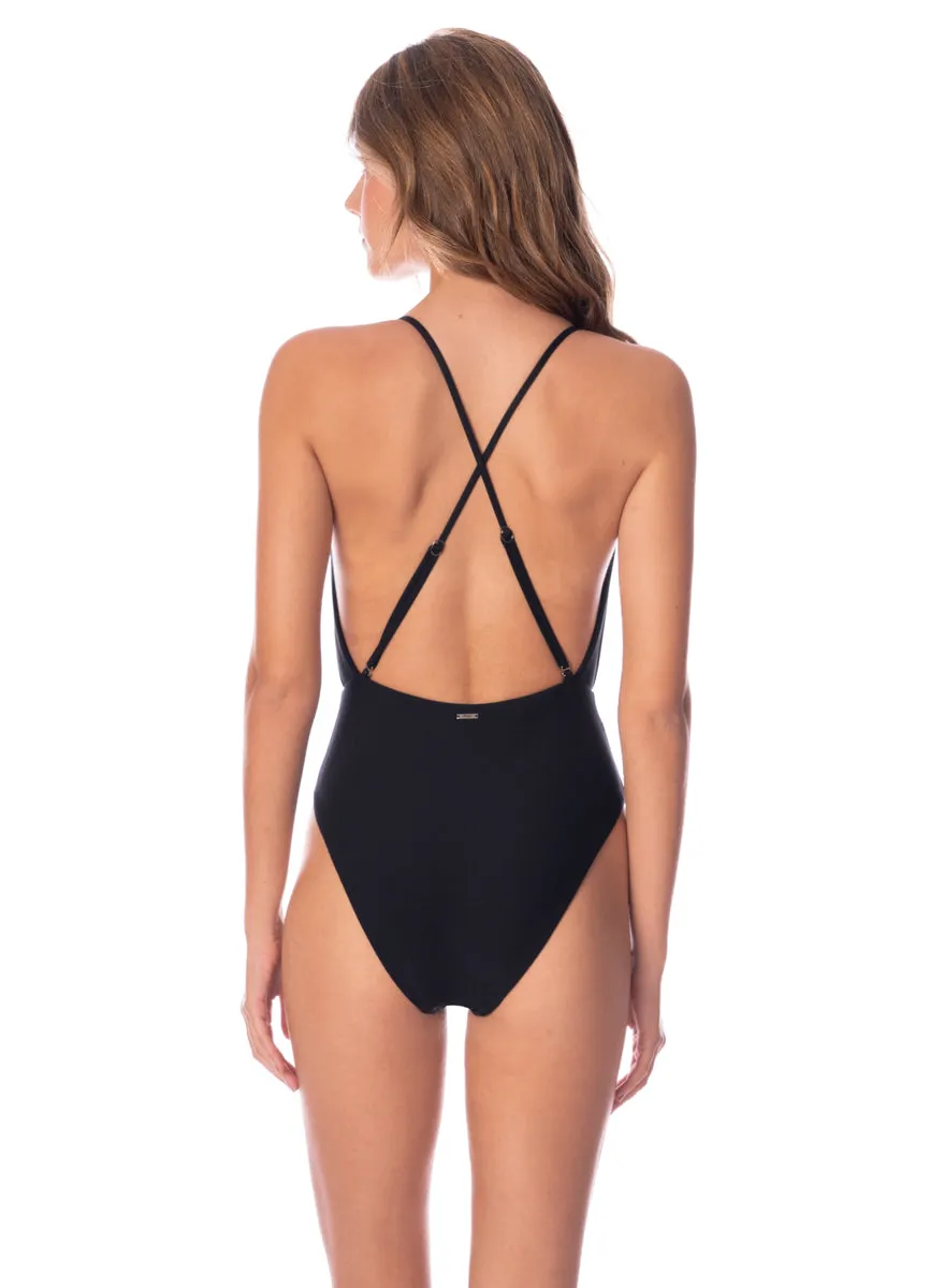 Maaji Jade Black Safri Plunge One Piece Maaji