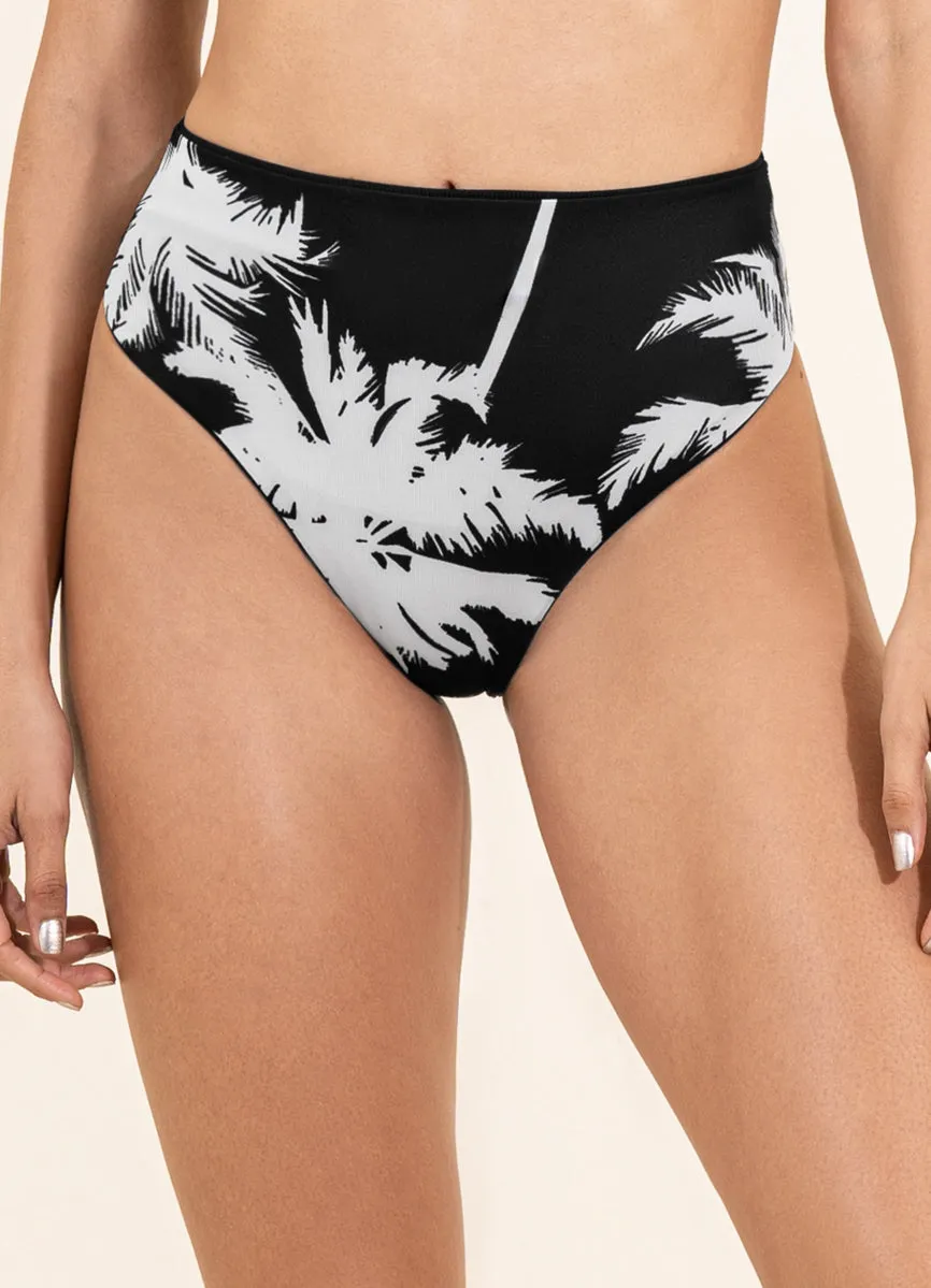 Maaji Jade Black Suzy Q High Rise/High Leg Bikini Bottom Maaji