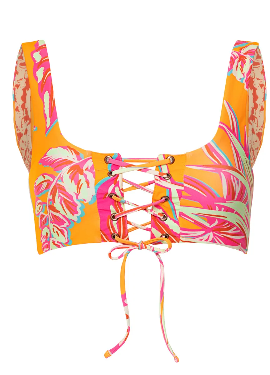 Maaji Jungle Groove Dazzle Lace Up Bralette Bikini Top Maaji