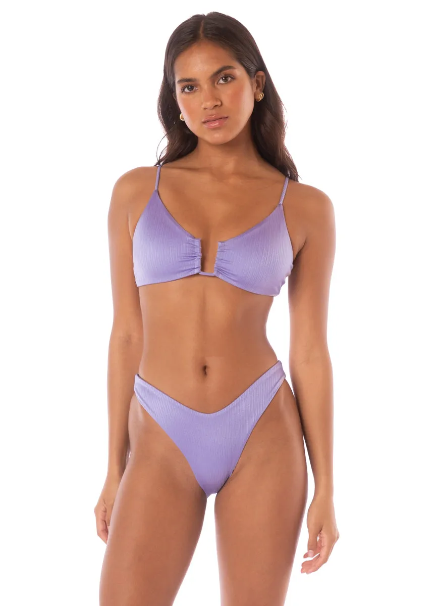 Maaji Lavander Wisteria Splendour Regular Rise Thin Side Bikini Bottom Maaji
