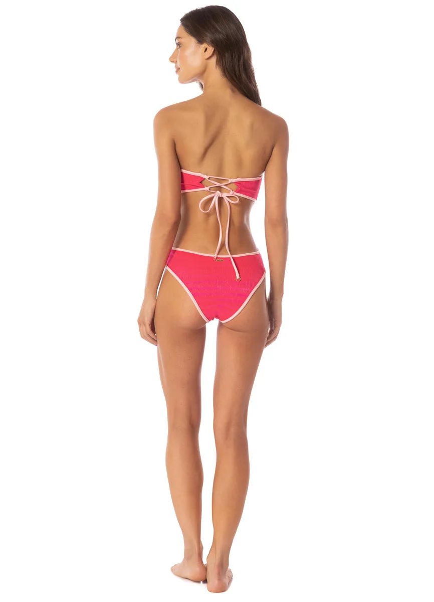 Maaji Lightpink Flowerbed Cirsium  Cheeky Cut Bandeau One Piece Maaji