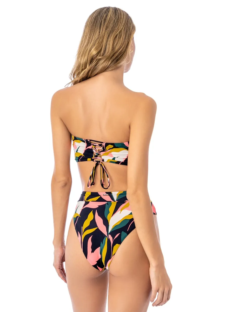 Maaji Lush Leaves Artemis Strapless Bandeau Bikini Top Maaji