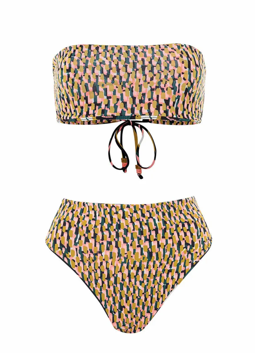 Maaji Lush Leaves Artemis Strapless Bandeau Bikini Top Maaji