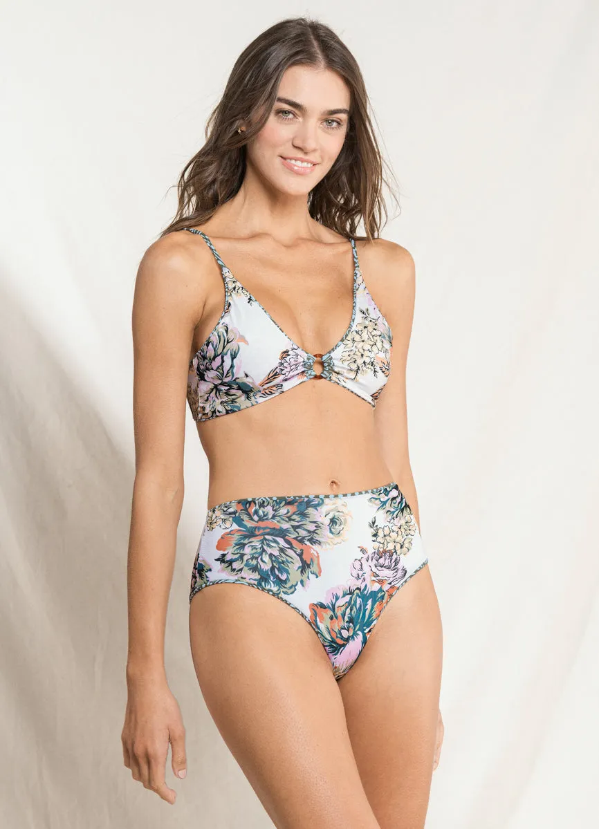 Maaji Medallion Lupita Long Line Triangle Bikini Top Maaji