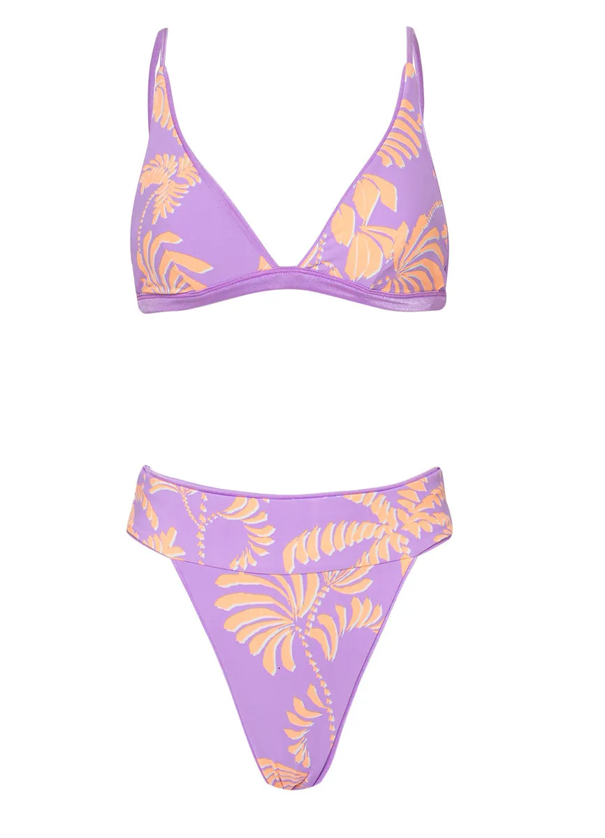 Maaji Metallic Lilac Sienna High Rise Classic Bikini Bottom Maaji