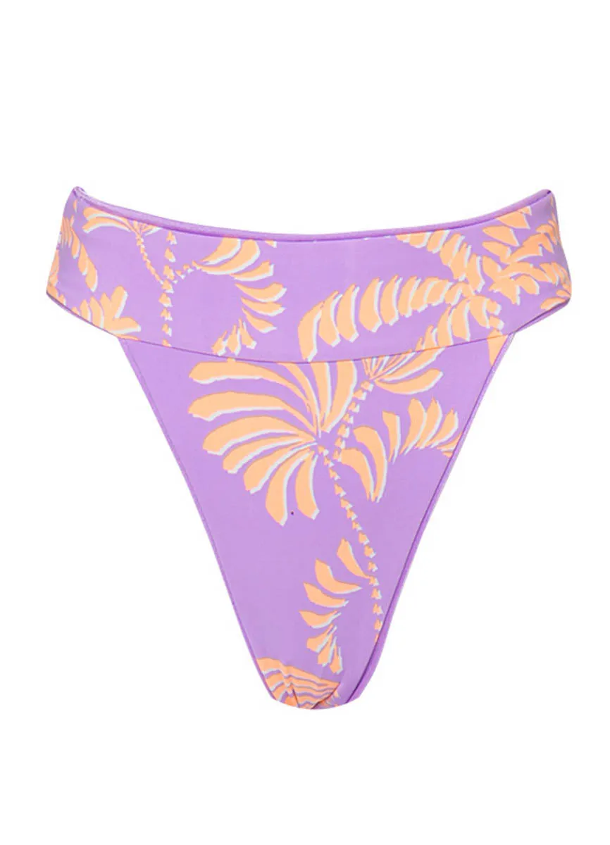 Maaji Metallic Lilac Sienna High Rise Classic Bikini Bottom Maaji