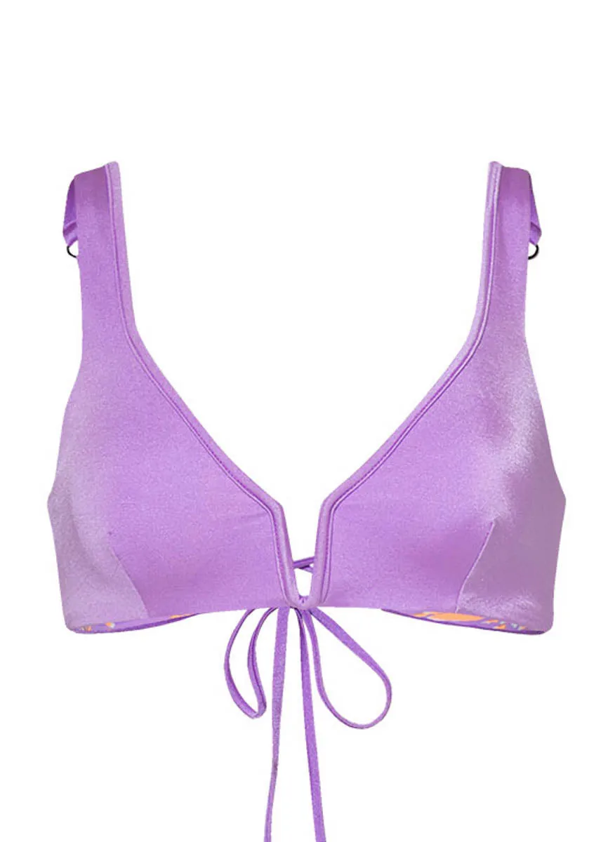 Maaji Metallic Lilac Victoria V Wire Bralette Bikini Top Maaji