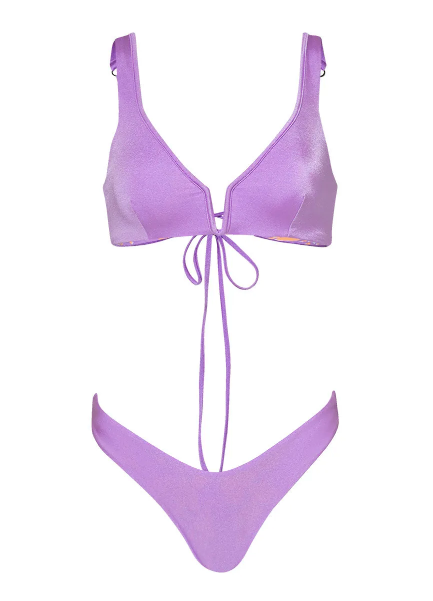 Maaji Metallic Lilac Victoria V Wire Bralette Bikini Top Maaji