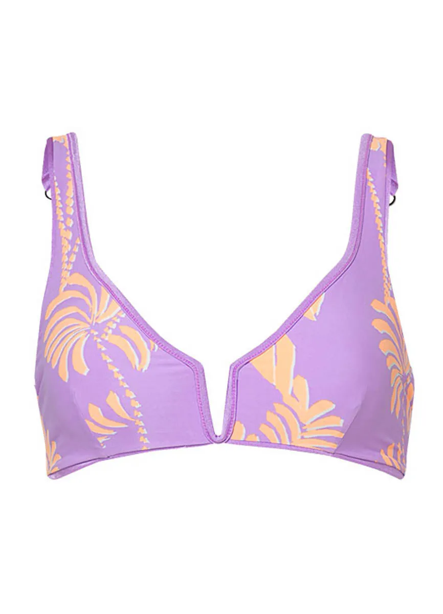 Maaji Metallic Lilac Victoria V Wire Bralette Bikini Top Maaji