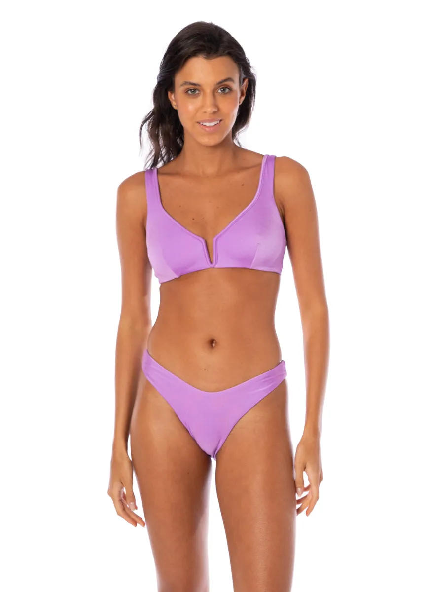 Maaji Metallic Lilac Victoria V Wire Bralette Bikini Top Maaji