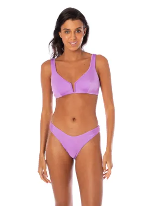 Maaji Metallic Lilac Victoria V Wire Bralette Bikini Top Maaji