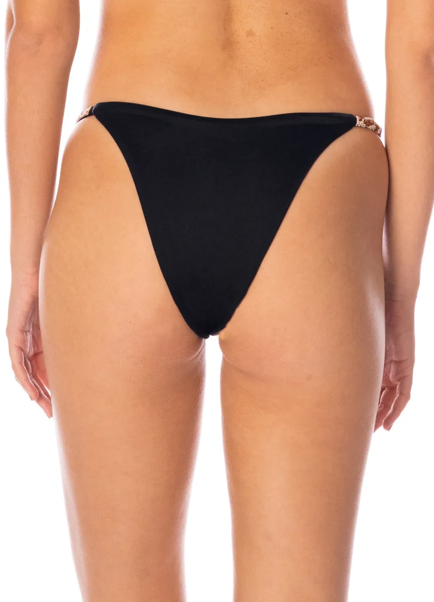 Maaji Midnight Ash Micro Midi Regular Rise Single Strap Bikini Bottom Maaji