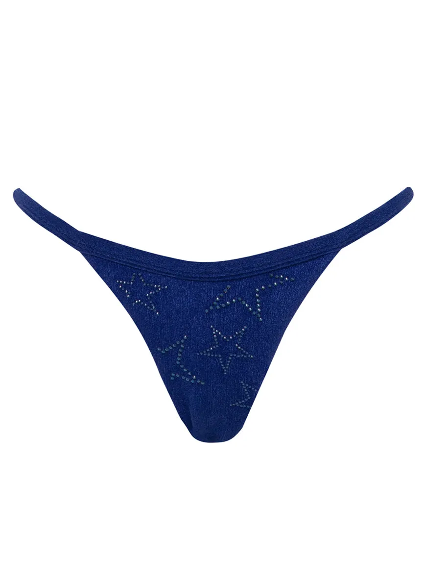 Maaji Midnight Blue Nusa Regular Rise Split Strap Bikini Bottom Maaji