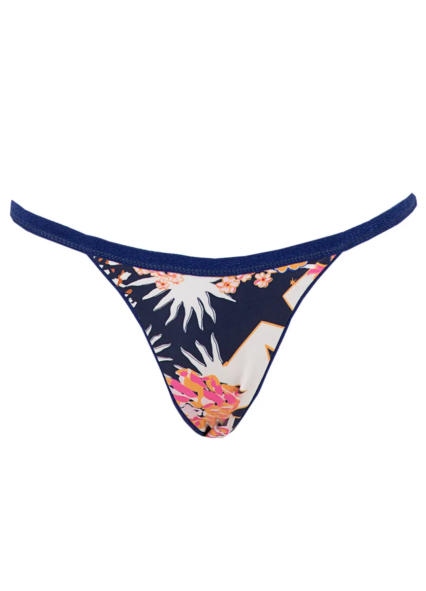 Maaji Midnight Blue Nusa Regular Rise Split Strap Bikini Bottom Maaji