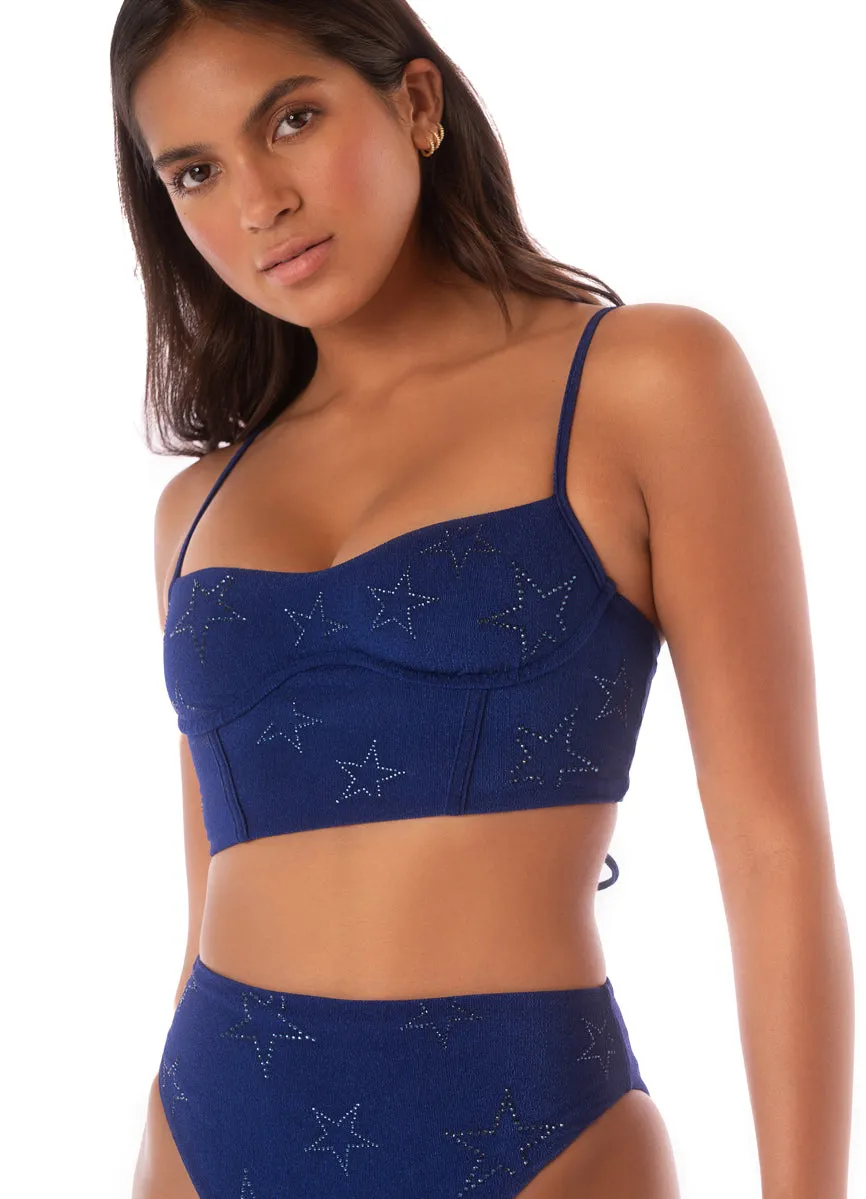 Maaji Midnight Blue Twinkle Underwire Bustier Bikini Top Maaji
