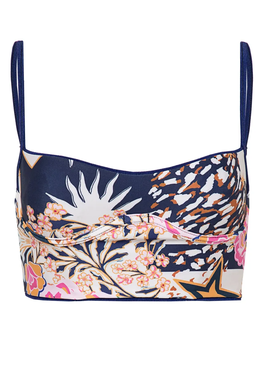 Maaji Midnight Blue Twinkle Underwire Bustier Bikini Top Maaji
