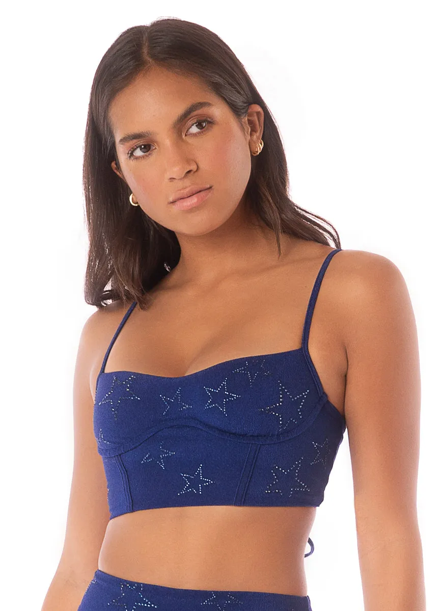 Maaji Midnight Blue Twinkle Underwire Bustier Bikini Top Maaji