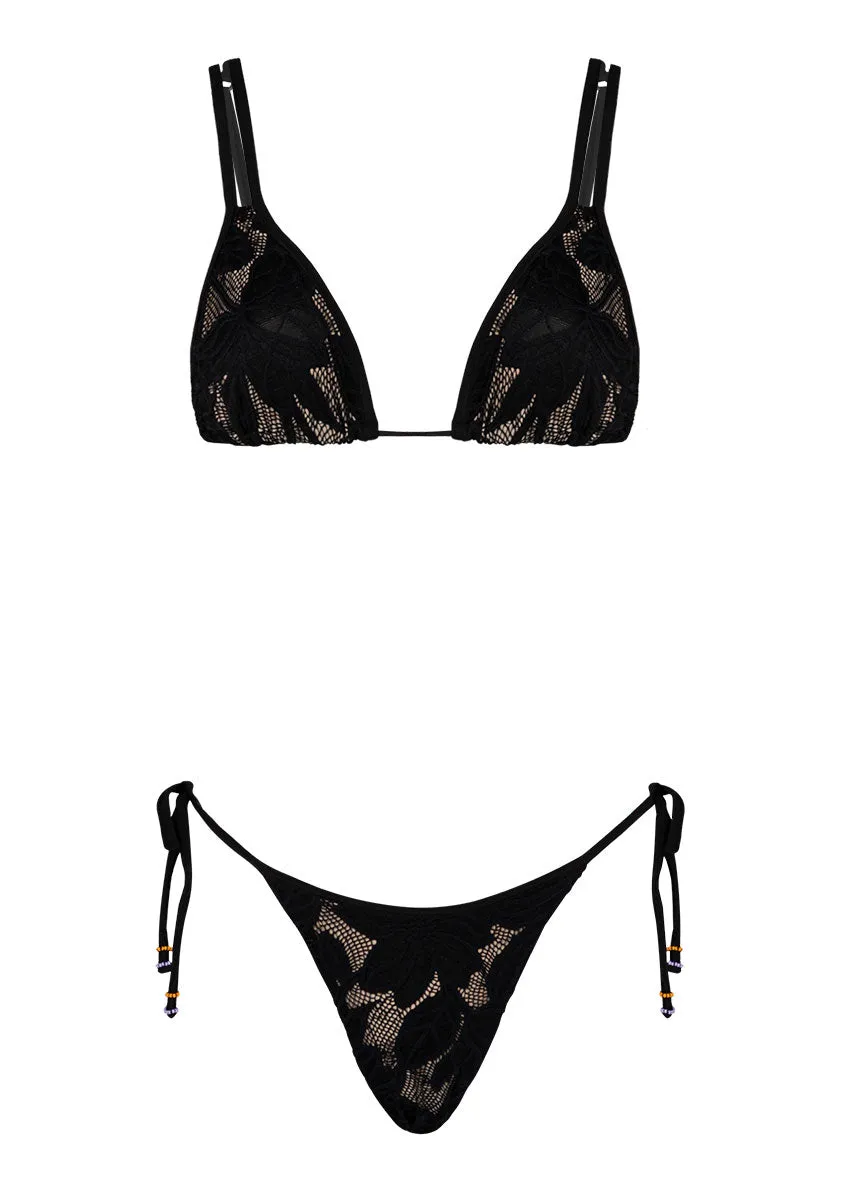 Maaji Midnight Bouquet Itza Sliding Triangle Bikini Top Maaji