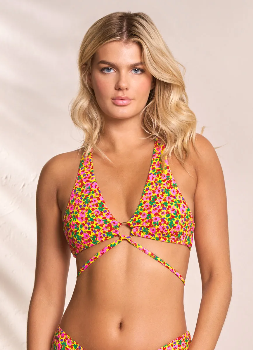 Maaji Miniflore Hoop Sporty Triangle Bikini Top Maaji