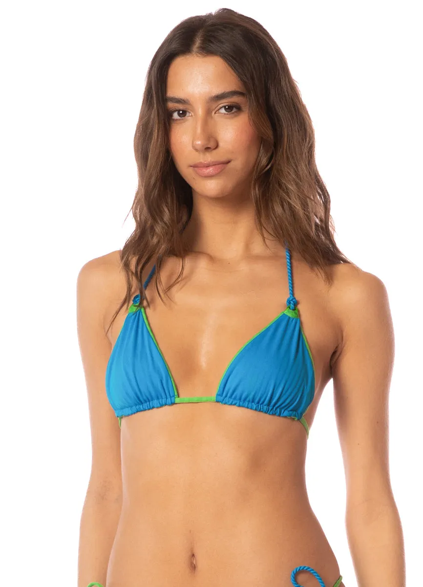 Maaji Mojito Green Balmily Sliding Triangle Bikini Top Maaji