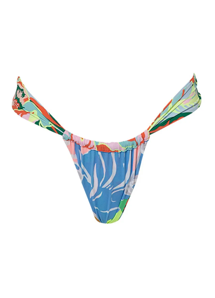Maaji Neon Leafy Gea Regular Rise Single Strap Bikini Bottom Maaji