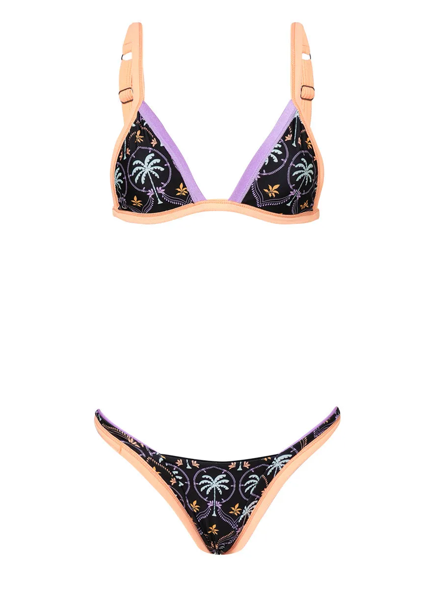 Maaji Noir Black Trinity Regular Rise V Front Bikini Bottom Maaji