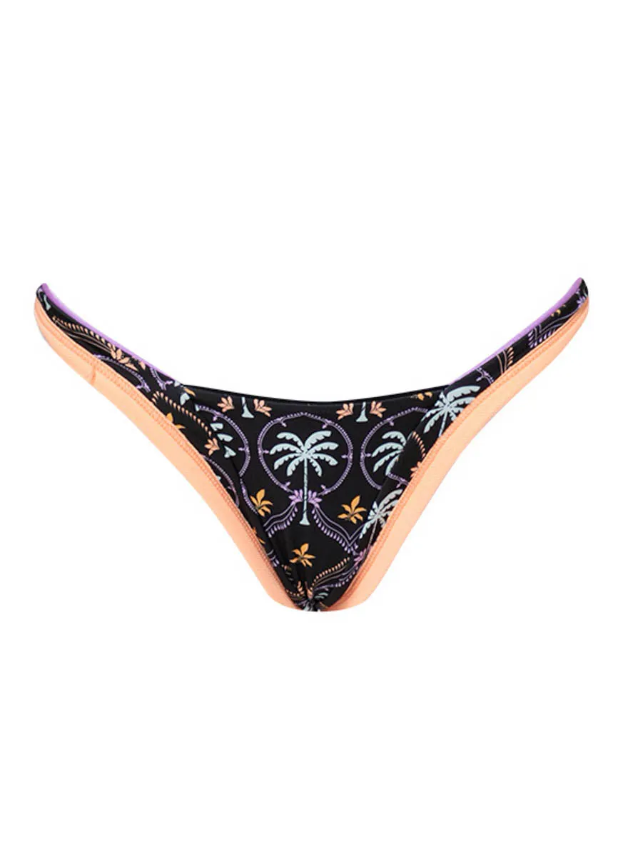 Maaji Noir Black Trinity Regular Rise V Front Bikini Bottom Maaji