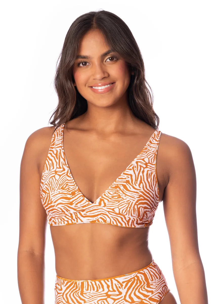 Maaji Nostalgic Florals Rocky Long Line Triangle Bikini Top Maaji