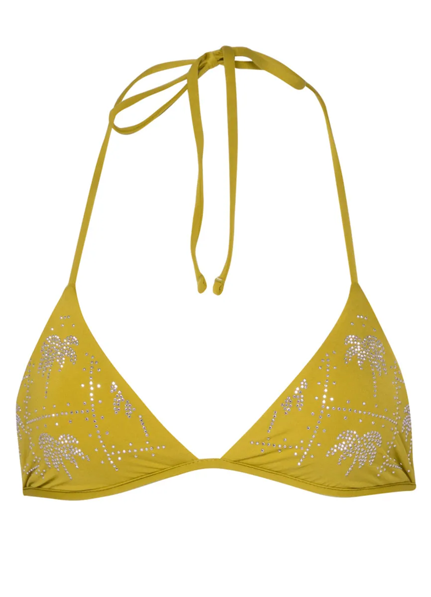 Maaji Olive Palmetto Balminess Fixed Triangle Bikini Top Maaji