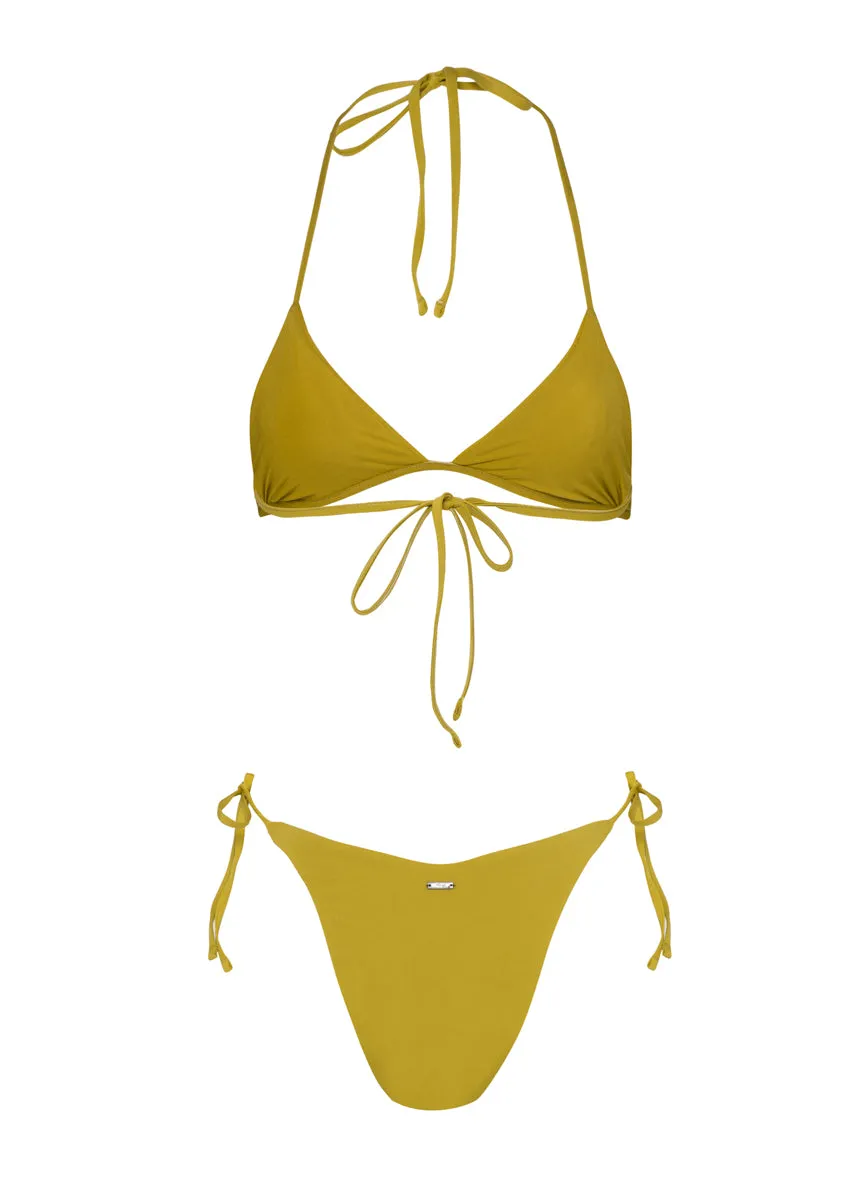Maaji Olive Palmetto Balminess Fixed Triangle Bikini Top Maaji