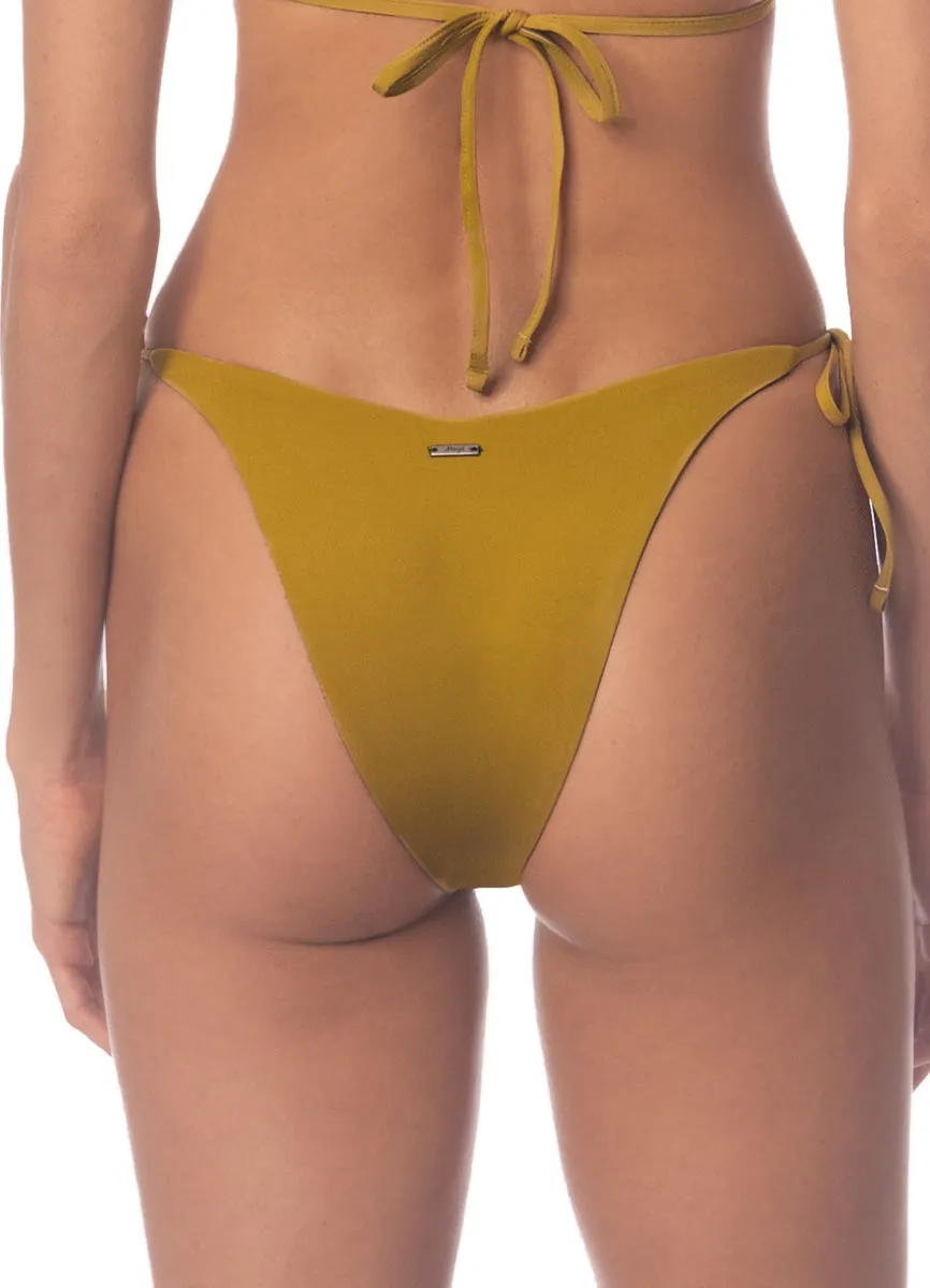 Maaji Olive Palmetto Sunnier Regular Rise Tie Side Bikini Bottom Maaji