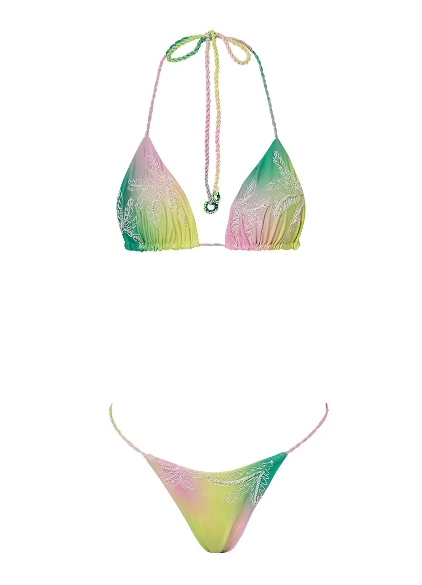 Maaji Ombre Prism Midi Braid Regular Rise Single Strap Bikini Bottom Maaji