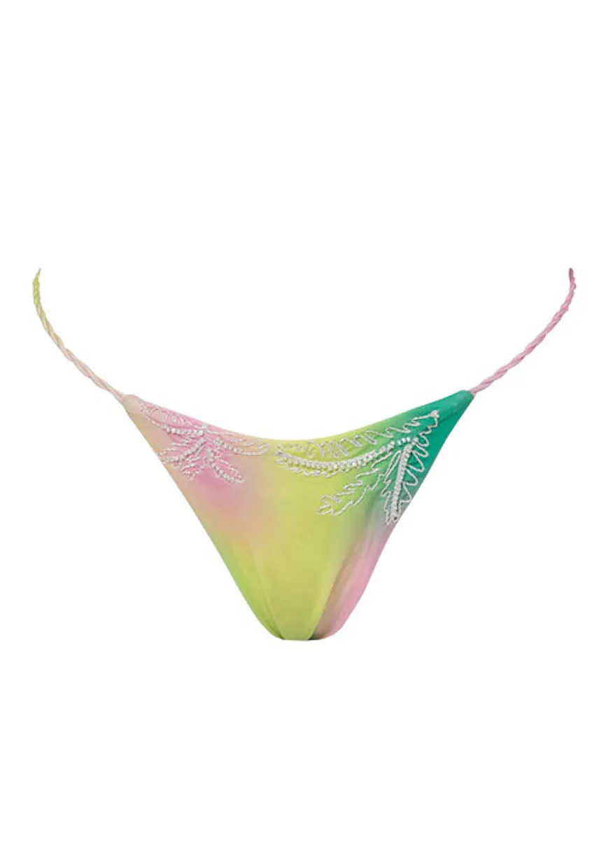Maaji Ombre Prism Midi Braid Regular Rise Single Strap Bikini Bottom Maaji