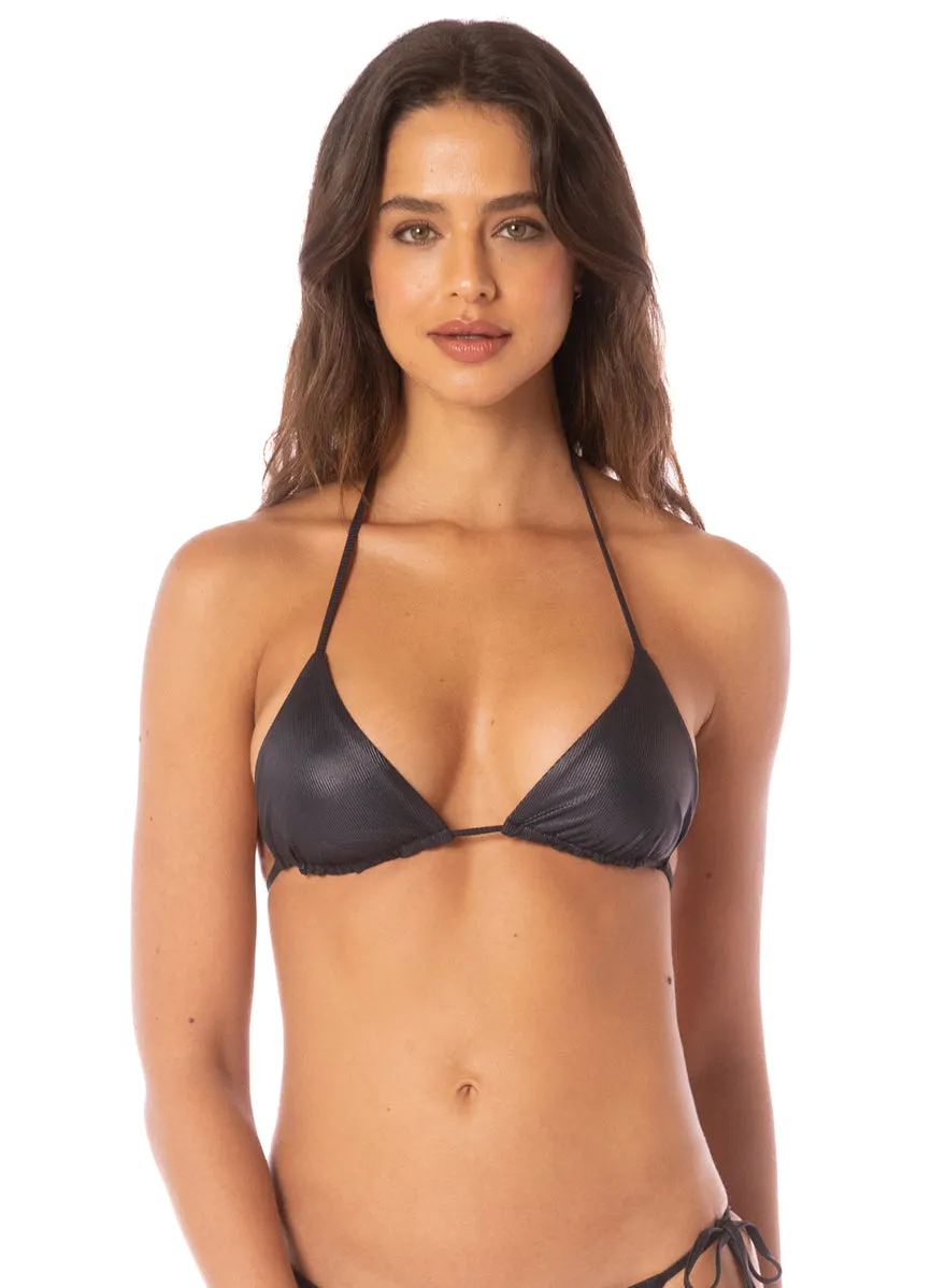 Maaji Onyx Black Balmy Sliding Triangle Bikini Top Maaji