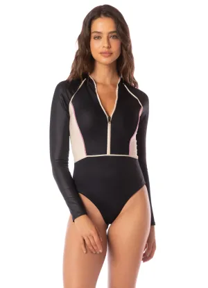 Maaji Onyx Black Cardiness Signature Cut Surf One Piece Maaji